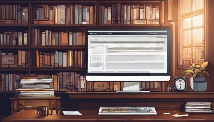 Een open laptop toont de KVK Handelsregisterwebsite met verspreide papieren bedrijfsnamen en KVK-nummers.