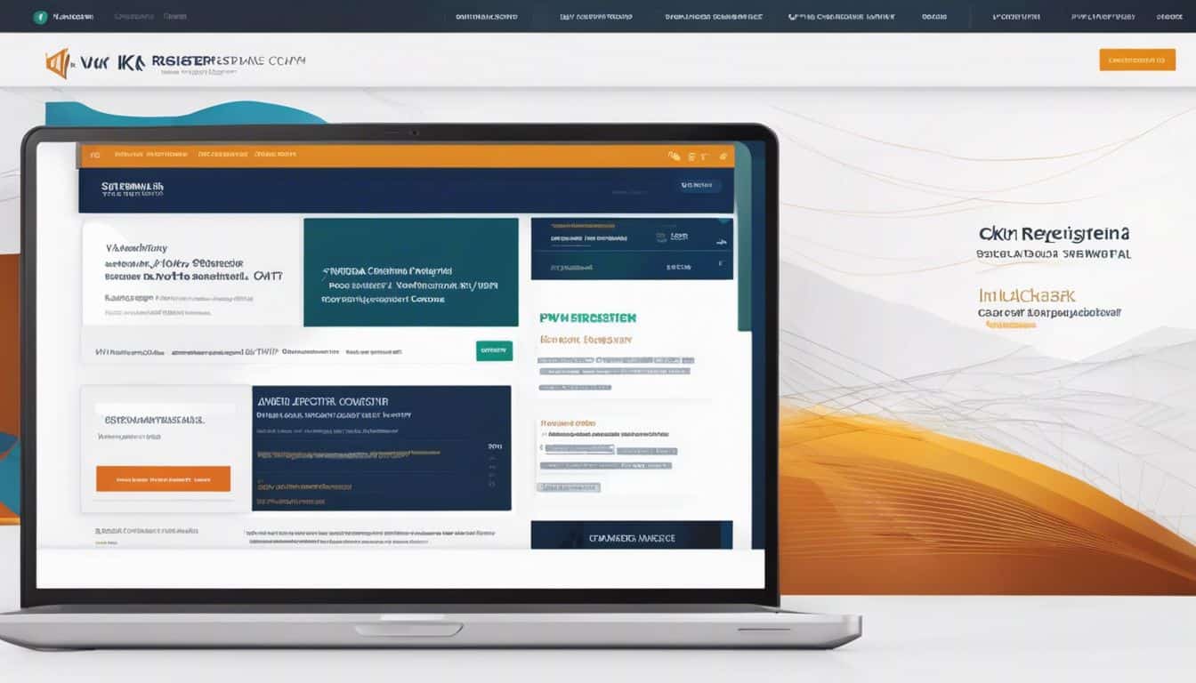 Een close-up van een computerscherm met de KVK Trade Register website.
